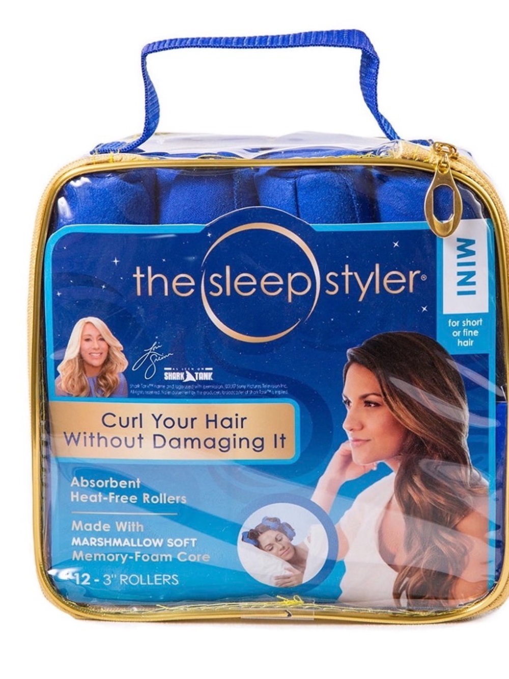 The Sleep Styler Mini Blue Hair Rollers - Gentle Heat-Free Curling Set